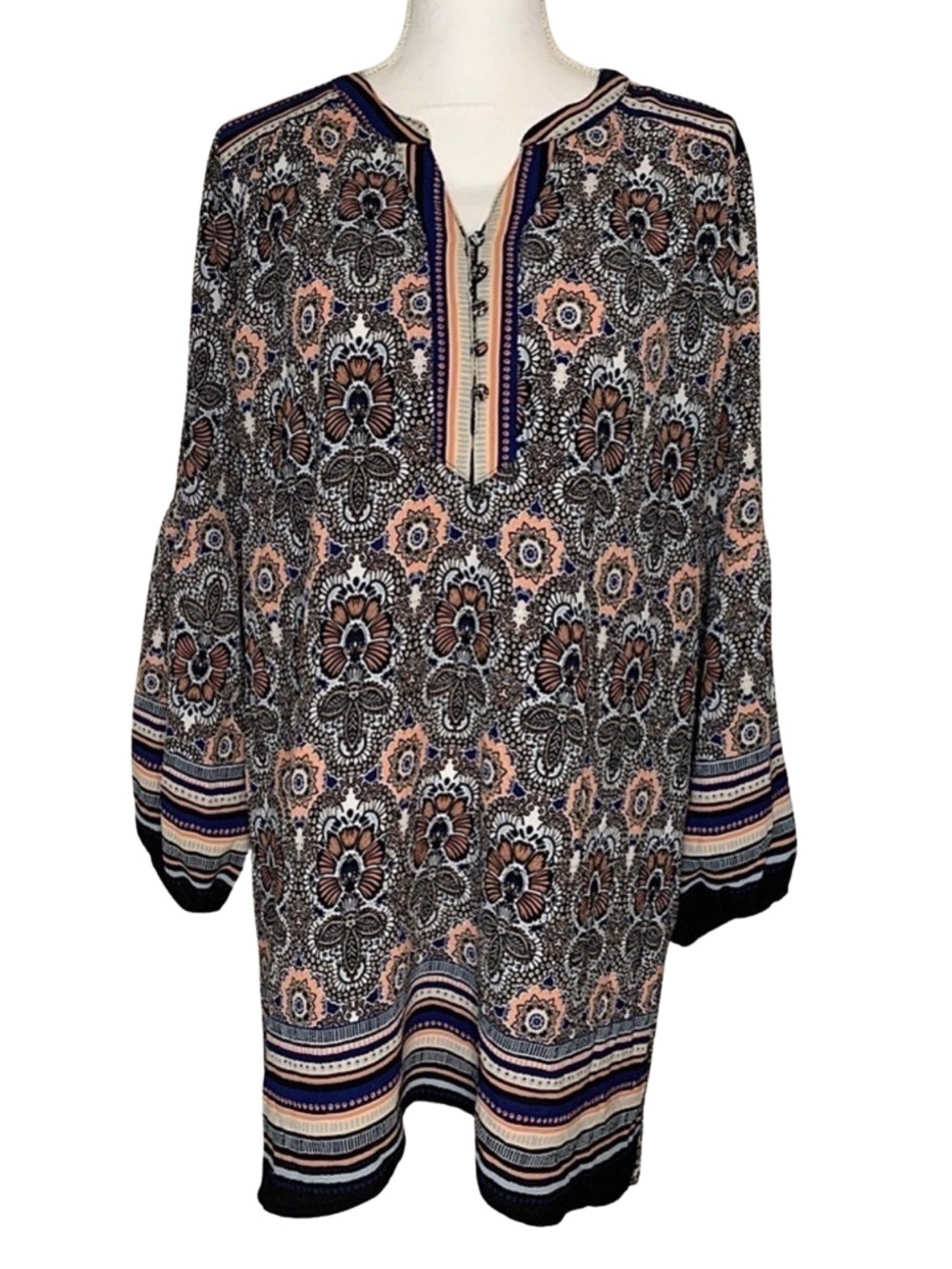 Umgee Midi Bohemian Floral High Low Dress Women Size Medium